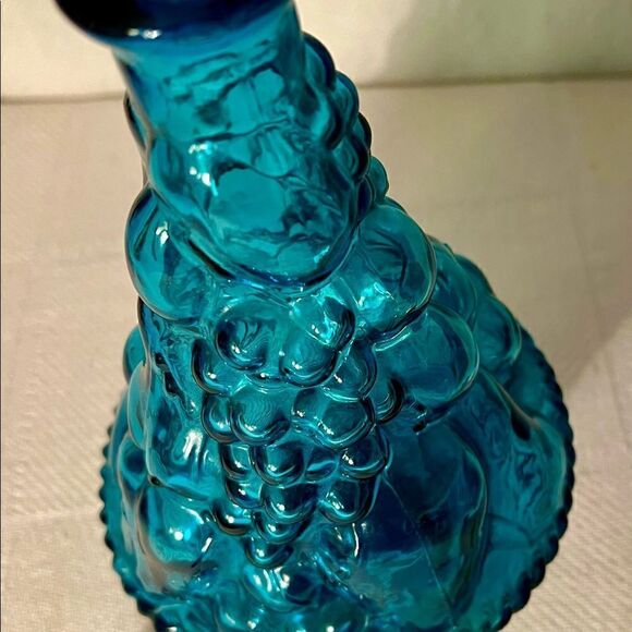 Empoli Blue Fruit Basket Italian Genie Bottle Decanter with No Stopper. EVC - Picture 5 of 10
